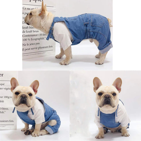 Dog Shirts Clothes Dog Denim Overalls, Fashion Pet Jean Overalls Apparel, Comfortable Puppy Costumes for Small Medium Dogs&Cat, Dog Denim Shirts, ...