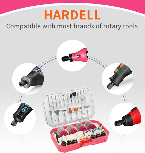 HARDELL Rotary Tool Accessories, 227pcs Power Rotary Tool Accessories Kit, 1/8"(3.2mm) Diameter Shanks, Universal Fitment for Easy Cutting, Polish...