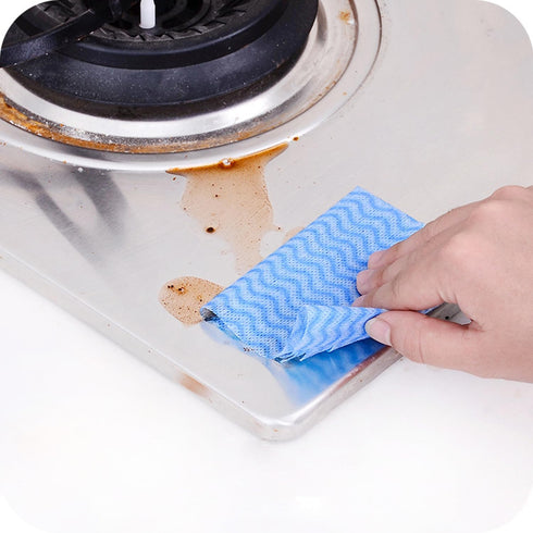 Blue Disposable Kitchen Cleaning Towel Heavy Duty Cleaning Rags Disposable Dish Cloths 100 Count/Pack...
