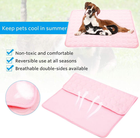 Dog Cooling Mat, Pet Cooling Mat for Dogs Cooling Blanket for Dogs Dog Cooling Pad for Kennels, Crates, Cars, Indoor & Outdoor Ice Silk Cooling Ma...
