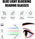 3 Pack Oversize Square Design Reading Glasses for Women, Blue Light Blocking Reader (Black&Leopard&Transparent, 1.75)...