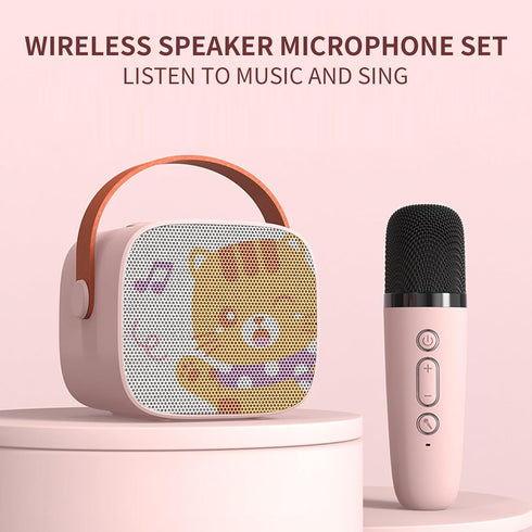 Mini Karaoke Machine for Kids, Portable Bluetooth Speaker with Wireless Microphone?Kids Music Player Toys for Girls and Boys,3,4, 5, 6, 7, 8+ Year...
