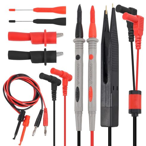 Multimeter Automotive Test Leads Kit with Crocodile Clip, Silicone Testing Lead Kit, Testing Hook, Testing Probe Professional Kit, Testing Cable...