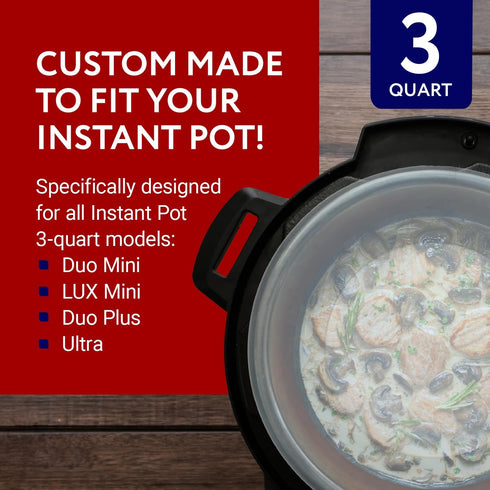 IMPRESA 3 Quart Silicone Lid - Instant Pot -Compatible - Insta Pot Pressure Cooker Lid for All Mini 3 Qt Models...