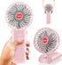 Small Portable Fan Handheld and Rechargeable: Pink Mini Hand Fans 4 Speeds Adjustable Cool Air Wind Multi angle Folding Battery Operated USB Power...