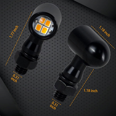 QUASCO Led Turn Signal Lights Universal Mini Size Blinkers Front Motorcycle Indicator Compatible with Harley Honda Kawasaki Suzuki Triumph Yamaha...