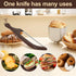 Wiz&Quirkz Bread Bow Knife with Cover and Wood Sourdough Spatula, Walnut Handle Stainless Steel Serrated Bread Knife for Homemade Bread, Long Brea...
