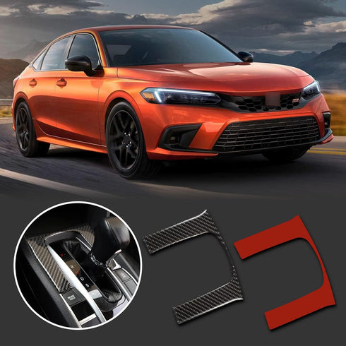 TOMALL Gear Shift Panel Decal Compatible with Honda Civic 2016 2017 2018 2019 2020 2021 Accessories 10th Gen Gear Shift Cover Trim Black Carbon Fi...
