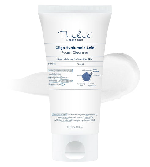 Blanc Doux Oligo Hyaluronic Acid Facial Daily Gentle Deep Foam Cleanser 4.05 Oz Sub-Acidic pH Soft Finish Hydrating Plant-Based Calming Face Wash ...