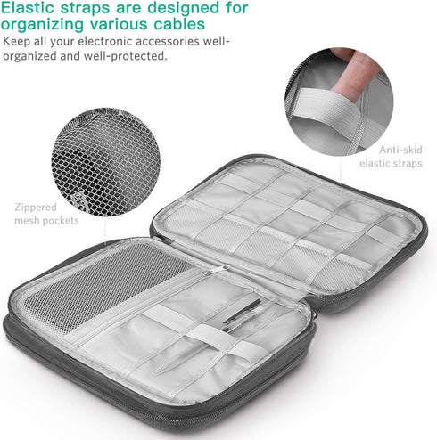 HCFGS Electronics Organizer Travel Case,Cord Organizer Travel,Cable Case,Waterproof Electronics Organizer for Hard Drives,USB Cables,Flash Drive,P...