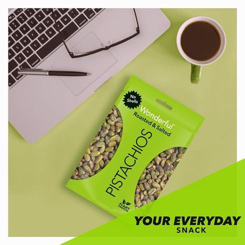 Wonderful Pistachios No Shells, Roasted & Salted Nuts, 6 Ounce Resealable Bag, Protein Snacks, Gluten Free, Healthy Snacks for Adults...