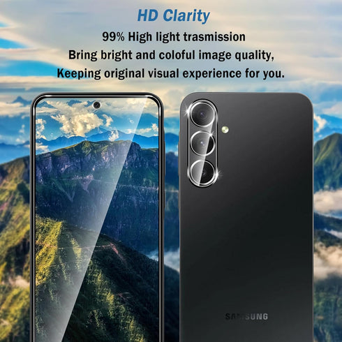2+2 Pack for Samsung Galaxy A55 5G Screen Protector with Camera Lens Protector,Full Coverage 9H Tempered Glass Film,HD Clear Scratch Resistant,Bub...