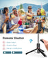 Selfie Stick Tripod with Light Extendable Selfie Stick with Detachable Wireless Remote Shutter Travel Video Tripod Stand Cell Phone Mount Holder C...