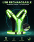 Zacro LED Reflective Vest Running Gear, 5 Lights Colors High Visibility Reflective Running Gear Rechargeable Light Up Running Vest for Walking Run...