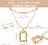 Evabelle Gold Layered Necklace for Women Trendy Jewelry 14K Real Gold Plated Chunky Chain Stackable Necklaces Dainty Choker Necklaces Rectangle Sq...