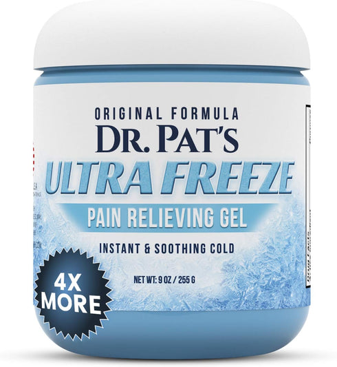 Dr Pat's Ultra Freeze Pain Relief Cream - Muscle RubGel for Arthritis, Neuropathy, Foot and Joint - Cooling Sports Massage for Back, Shoulder and ...