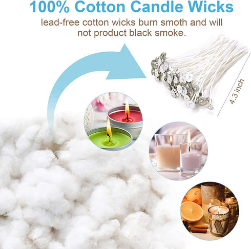 DINGPAI Candle Making Kit, DIY Candles Craft Tools,1pc Candle Make Pouring Pot,50pcs Candle Wicks, 50pcs Candle Wicks Sticker and 2pcs 3-Hole Cand...