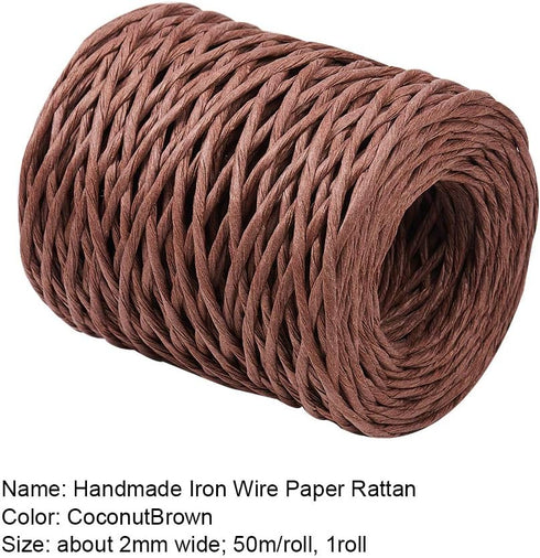 PH PandaHall 2mm Floral Bind Wire, 162ft Wrap Twine Vine Wire Rustic Christmas Wrapping Wire Portable Binding Wire Paper Twine for Wedding Flower ...