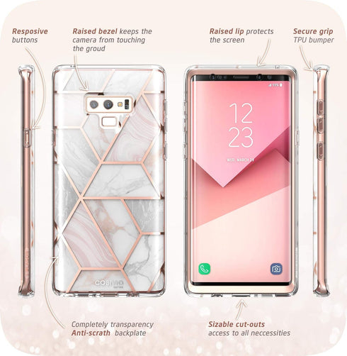 i-Blason Cosmo Full-Body Bumper Protective Case for Galaxy Note 9 2018 Release, Marble...