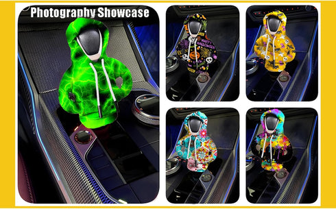 Gear Shift Cover 2PCS Shift Knob Hoodie Car Accessories for Women Men Car Decorations Gear Shifter Cute Gifts Cool Stuff -G...
