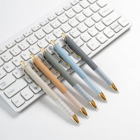 Linbsunne Ballpoint Pens Black Medium Point 1mm Pen with Super Soft Grip Ball Point Pen for Men Women Retractable Pens (gold-12 pcs)...