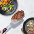 Stainless Steel Flexible Spatula Solid Turner, XiaoZu Thin Metal Spatula for Cast Iron Skillet, Thin Blade and Heat Resistant Silicone Handle, Gre...