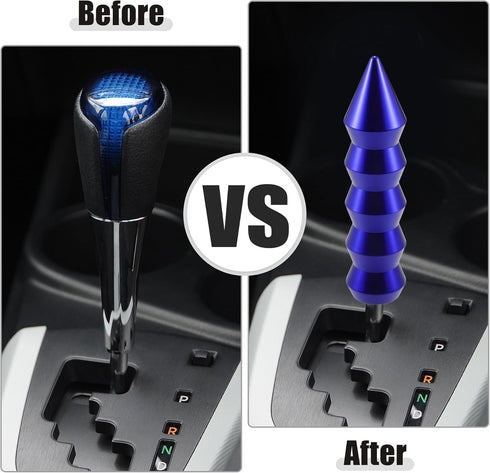 ACROPIX Universal Shift Knob Automatic Stick Gear Shifter Knob for Cars with 3 Adapters 8mm 10mm 12mm Blue - Pack of 4...