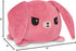 TeeTurtle - The Original Reversible Bunny Plushie - Pink Floral Ears - Cute Sensory Fidget Stuffed Animals That Show Your Mood, 4 Inch...