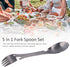 Camping Eating Utensils, 5 in 1 Utility Tactical Spork Portable Stainless Steel Fork Spoon BBQ Cutlery with Sawtooth Multifunctional Bottle Opener...