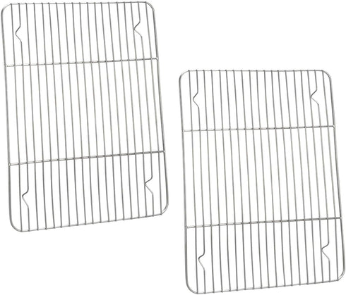 P&P CHEF Cooling Baking Rack Pack of 2, Stainless Steel Cooling Racks for Cooking Baking Roasting Grilling Drying, Dense Wires & Smooth Edge, Easy...