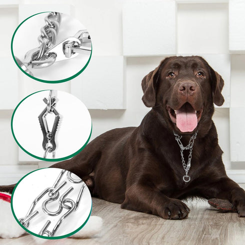 Stainless Steel Dog Training Collar with Quick Release Buckle, Adjustable Chain Collar for Dogs with The Swivel Ring 26in x 4.0mm (Neck Size up to...