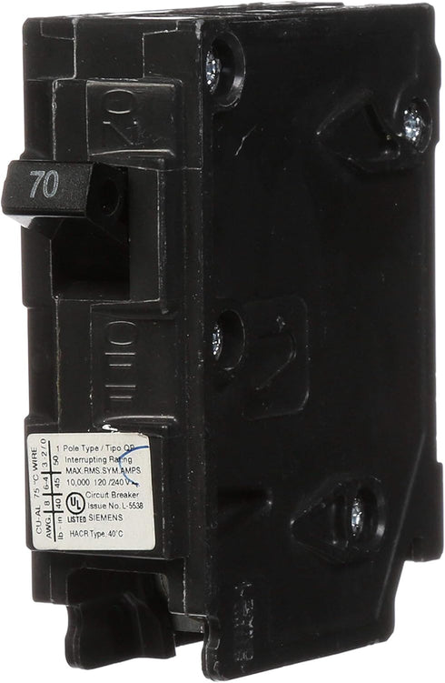 Siemens Q170 70-Amp 1 Pole 120-Volt 10-Kaic Circuit Breaker...