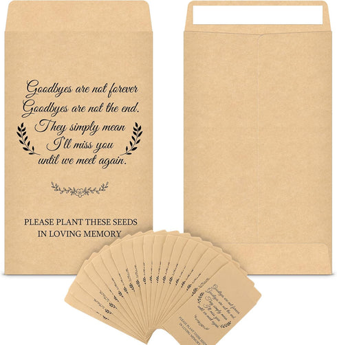 120 Pack Memorial Coin Envelopes Funeral Favors Kraft Small Coin Envelopes Plant Small Flower Packets Celebration of Life Small Envelopes for Fune...