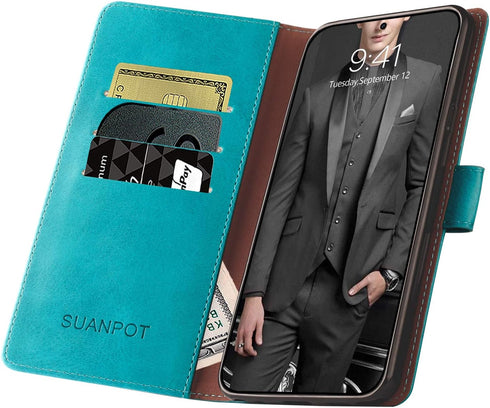SUANPOT for Samsung Galaxy A71 5G (Non 4G Version) Leather Wallet case with RFID Credit Card Holder Flip Folio Book Phone case Cover for Samsung A...