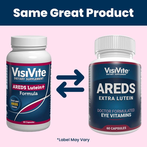 AREDS Lutein Eye Vitamins by VisiVite - Lutein Supplements for Eyes Without Beta-Carotene - Lutein for Eyes - Eye Supplements for Adults - 60 Caps...