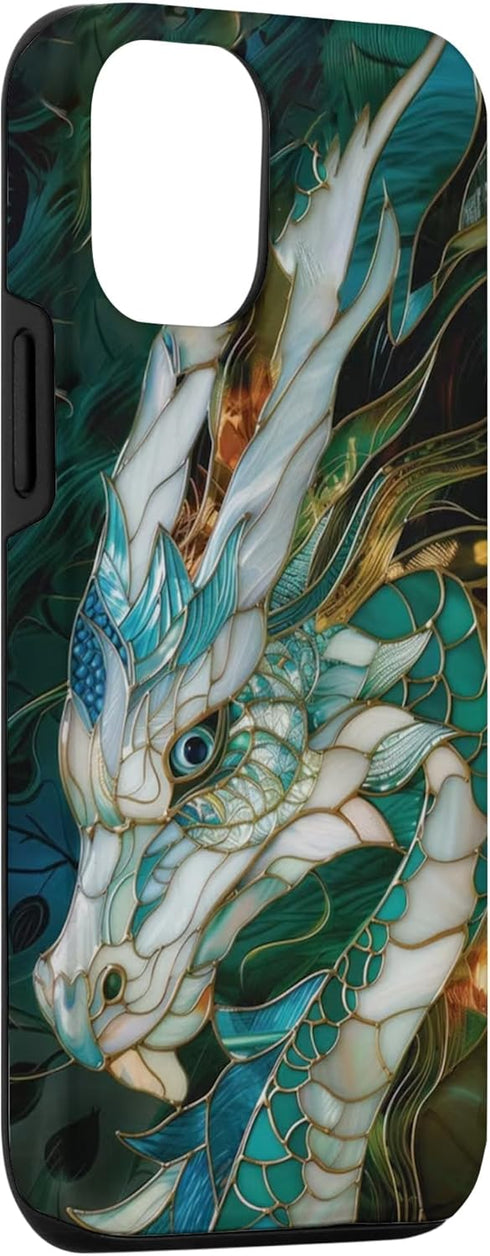 iPhone 13 Stained Glass Majestic Dragon - Stained Glass Window Art Case...