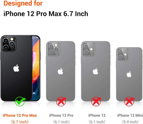 TORRAS Shockproof for iPhone 12 Pro Max Case, Military Grade Drop Protection Translucent Matte Case Compatible for iPhone 12 Pro Max Phone Case, G...