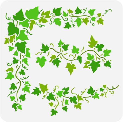 FINGERINSPIRE Ivy Painting Stencil 11.8x11.8 inch Hollow Out Vine Leaves Craft Stencil Reusable Wall Border Leaf Stencil Plastic PET Plant Stencil...