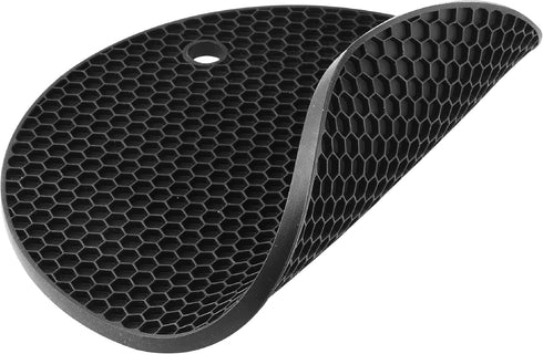 BTaT- Silicone Trivet Mats, 2 Pack, Black, Round Silicone Trivet, Silicone Hot Pads for Kitchen, Silicone Trivets for Hot Pots and Pans, Silicone ...