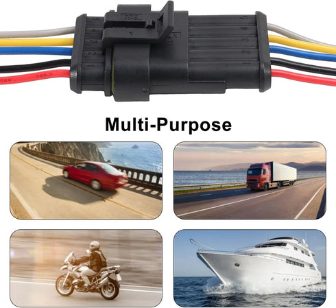 5Pair 5Pin Connector Waterproof Electrical 5 Pin Plug Auto Electrical Wire Connectors Quick Disconnect Automotive Wire Connectors Marine for Car, ...