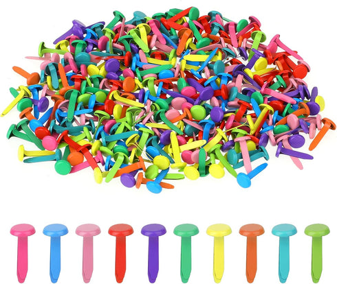 300 Pcs Brads Paper Fasteners Colorful Split Pins, Brass Mini Brads Paper Crafts Fixed Paper Crafts, Brads Paper Fasteners for Schools, Handicraft...