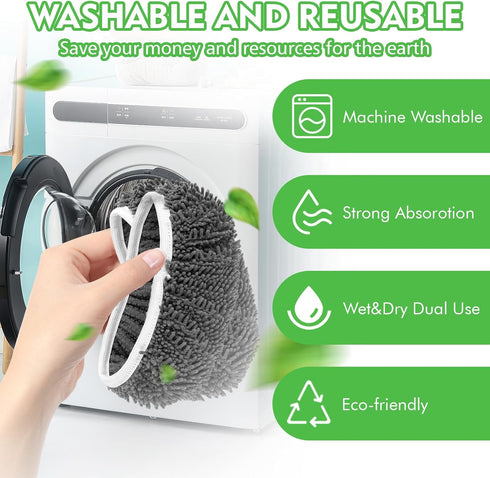 Reusable Wet Pads Refill for Swiffer Sweeper Mop - Dry Sweeping Cloths & Wet Mopping Cloths for Household Cleaning - Washable Microfiber Mop Pads,...