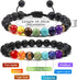 WAINIS 2-14 Pcs Men Women 8mm Lava Rock 7 Chakra Aromatherapy Essential Oil Diffuser Bracelet Elastic Natural Stone Yoga Beads Bracelet 14 TC...
