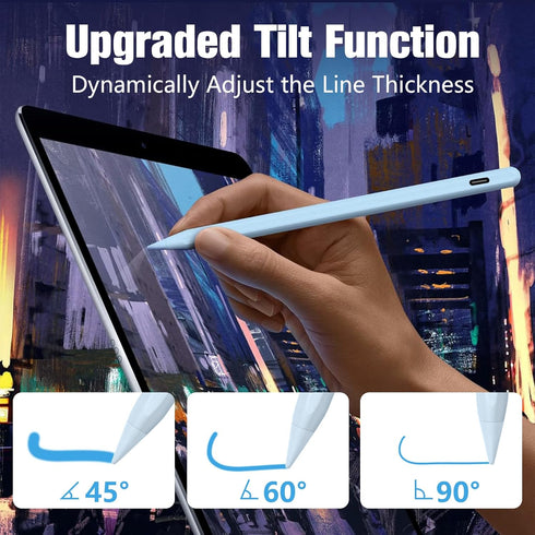Stylus Pen for iPad,10Min Quick Charge Active Pencil for iPad 2018-2023,Palm Rejection Tilt Sensor Magnetic Pen Compatible W/iPad Pro 12.9&11", iP...