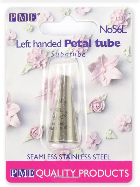 PME 56L Seamless Stainless Steel Small Petal Supatube Decorating Tip, for Left Handed Use...