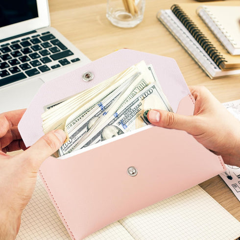 Cash Envelopes Bag, Money Envelope Wallet Bag PU Leacher Cash Money Pouch Budget Wallet, Reusable Cash Envelope for Wedding Birthday Graduation Ca...