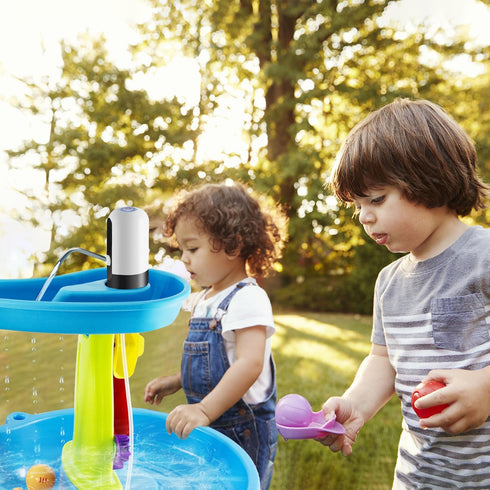 Water Table Pump: 3 Hours of Non-Stop Work Fun for Kids Battery Powered Water Outdoor Pump for Water Table White...
