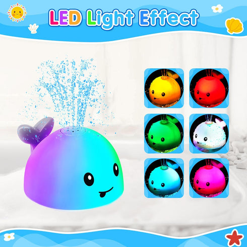 Baby Bath Toys, Latest Whale Bath Toy Sprinkler with Charging Dock for Kids Ages 0-2 1-3, Light Up Bathtub Toys for Toddlers Infants 6-12 12-18 Mo...