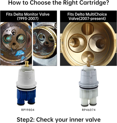 RP19804 Shower Cartridge Replacement for Delta 1300/1400 Series Shower Faucet, Compatible with Delta Monitor Rough-in Valve and Single-Hanlde Trim...