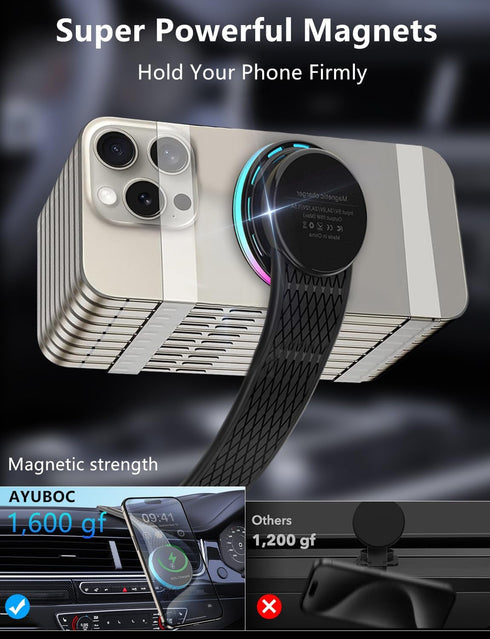 for MagSafe Car Mount Charger, DIY Flexible Dashboard Magnetic Wireless Car Charger, 15W Fast Charging for MagSafe Car Charger, Magnetic Car Phone...